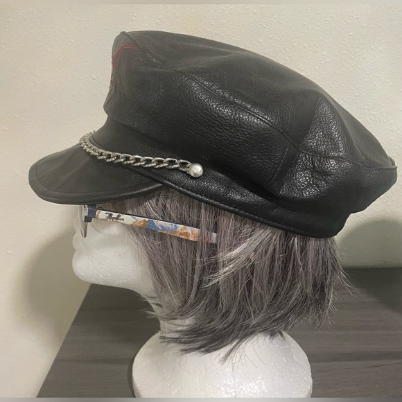 🏍️ Harley-Davidson Black Leather Hat NWOT - Picture 3 of 8